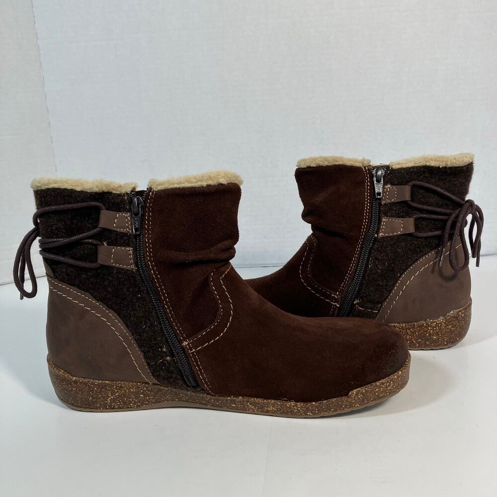 Earth Origins Aurora Jolene Brown Suede Winter Ankle Boots Shearling Lined NWOT - Picture 11 of 16